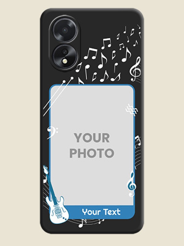 Custom Musical Theme Design with Text - Photo on Space Black Soft Matte Mobile Case - Oppo A38 - alternate view