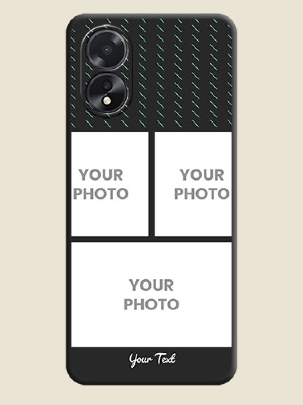 Custom Cross Dotted Pattern with 2 Image Holder on Personalised Space Black Soft Matte Cases - Oppo A38 - alternate view