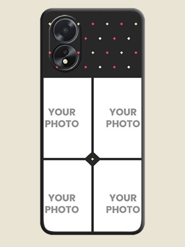 Custom Multicolor Dotted Pattern with 4 Image Holder on Space Black Custom Soft Matte Phone Cases - Oppo A38 - alternate view