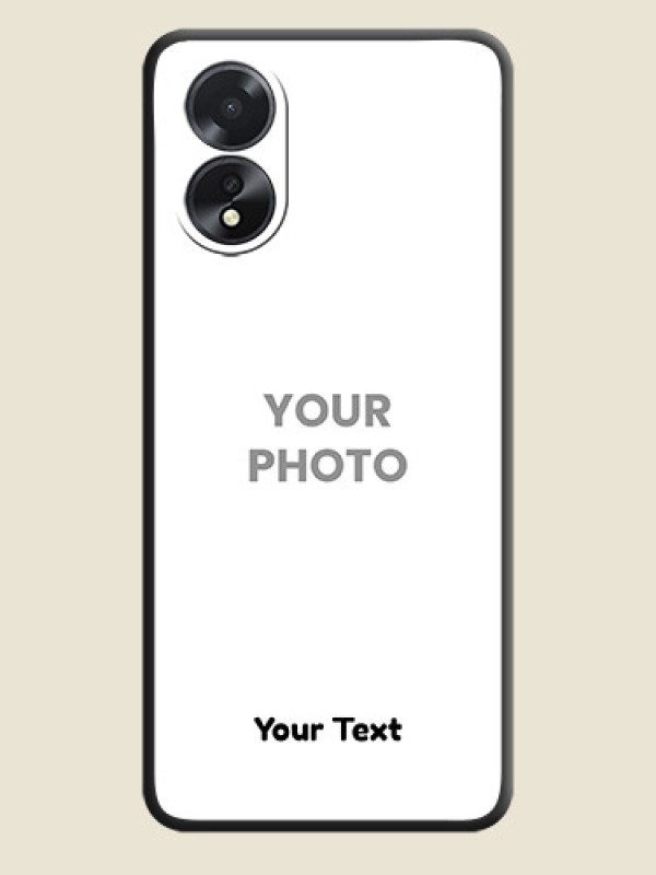 Custom Full Single Pic Upload With Text On Space Black Personalized Soft Matte Phone Covers - Oppo A38 - alternate view