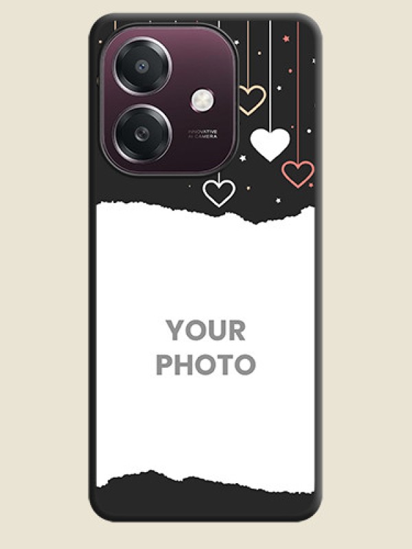Custom Love Hangings with Splash Wave Picture On Space Black Custom Soft Matte Mobile Back Cover - Oppo A3X 4G - alternate view