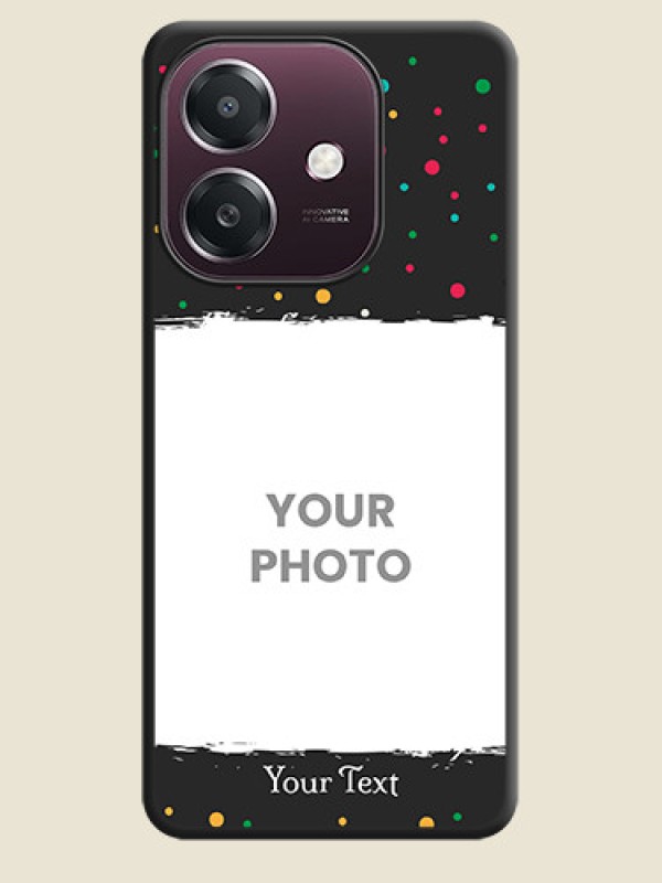 Custom Multicolor Dotted Pattern with Text On Space Black Custom Soft Matte Mobile Back Cover - Oppo A3X 4G - alternate view