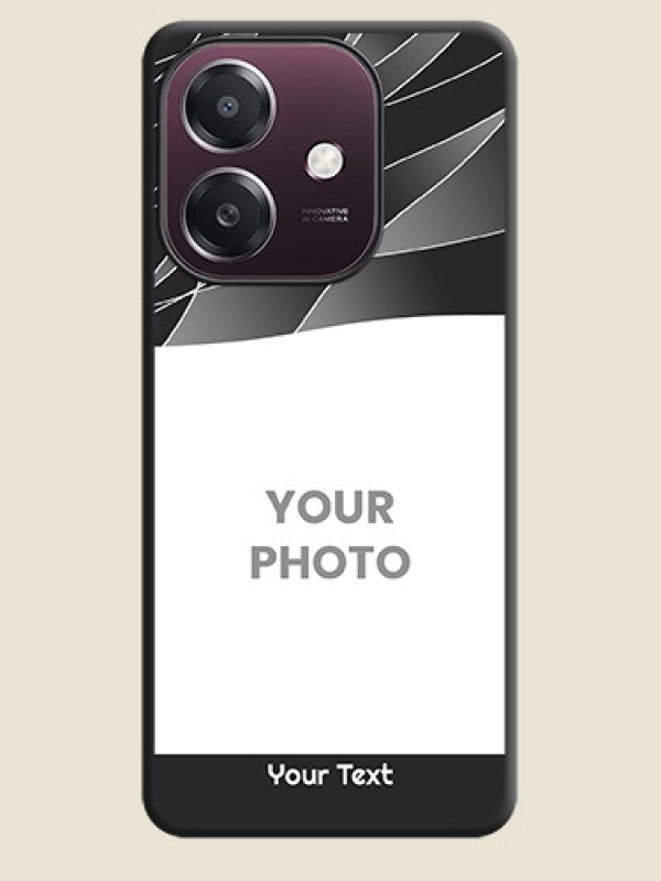 Custom Mixed Wave Lines on Photo On Space Black Custom Soft Matte Mobile Back Cover - Oppo A3X 4G - alternate view