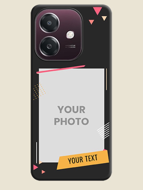 Custom Photo Frame with Triangle Small Dots on Photo On Space Black Custom Soft Matte Mobile Back Cover - Oppo A3X 4G - alternate view