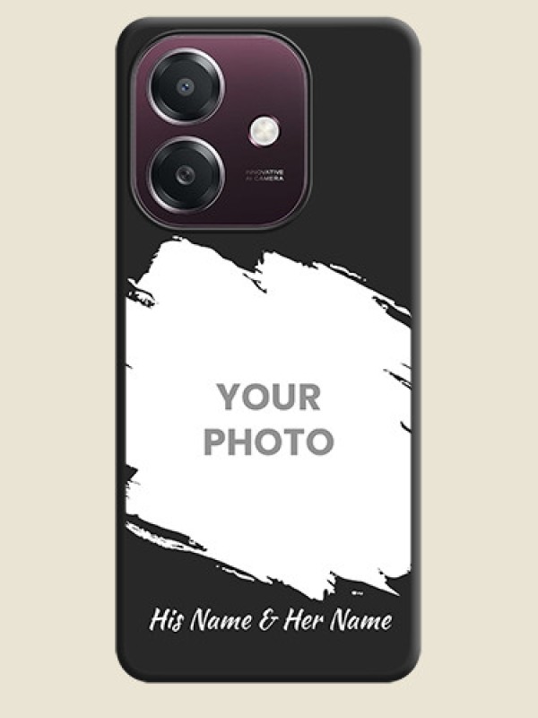 Custom Grunge Brush Strokes on Photo On Space Black Custom Soft Matte Mobile Back Cover - Oppo A3X 4G - alternate view