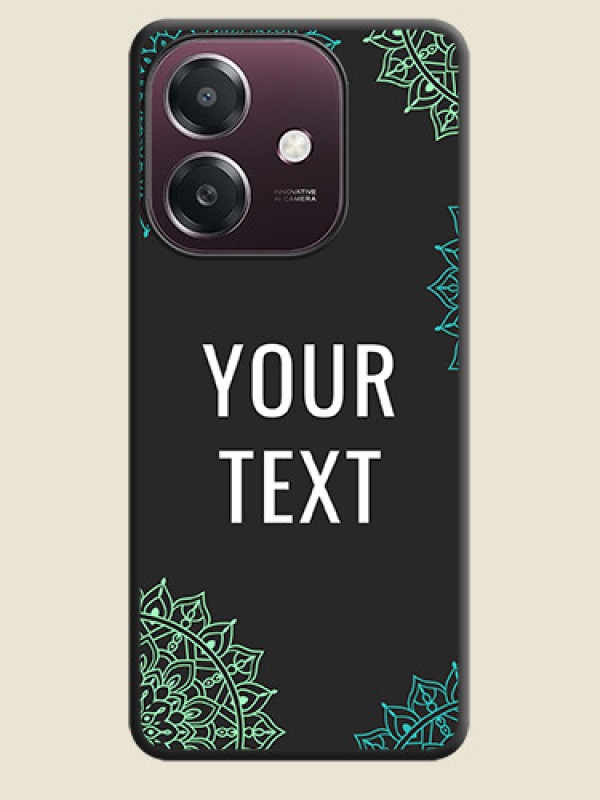Custom Your Name with Floral Design On Space Black Custom Soft Matte Mobile Back Cover - Oppo A3X 4G - alternate view