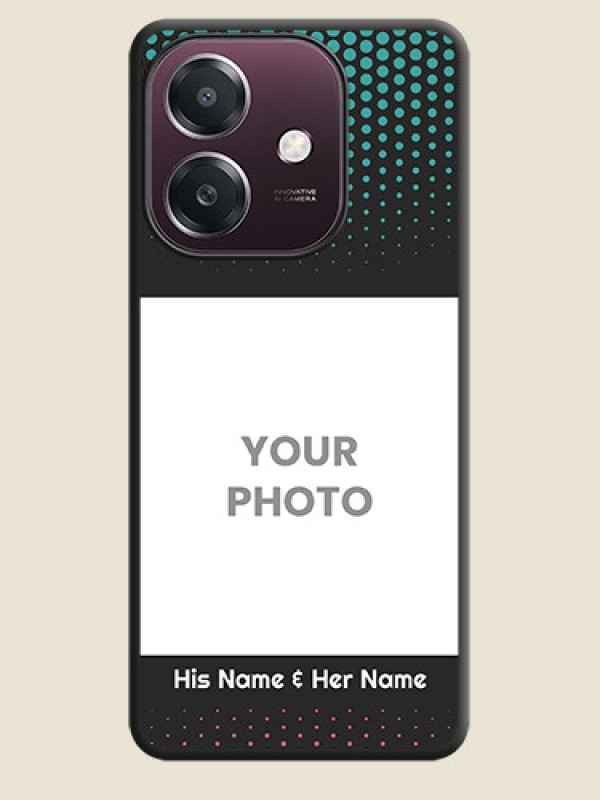 Custom Faded Dots with Grunge Photo Frame and Text On Space Black Custom Soft Matte Mobile Back Cover - Oppo A3X 4G - alternate view