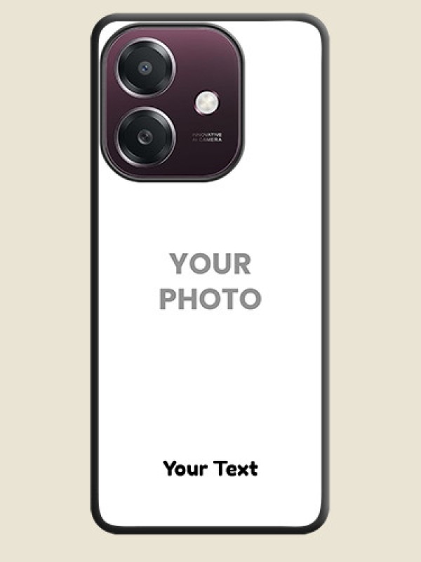 Custom Full Single Pic Upload With Text On Space Black Custom Soft Matte Mobile Back Cover - Oppo A3X 4G - alternate view