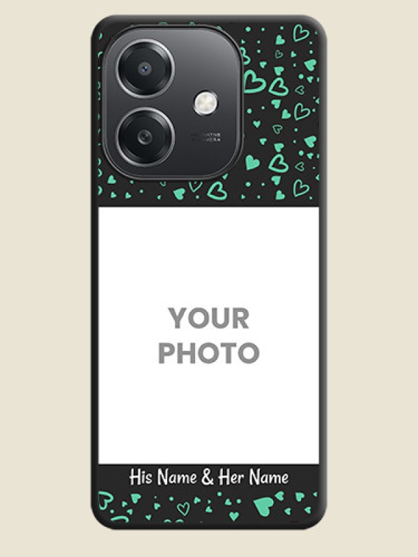 Custom Sea Green Indefinite Love Pattern on Photo On Space Black Custom Soft Matte Mobile Back Cover - Oppo A3X 5G - alternate view