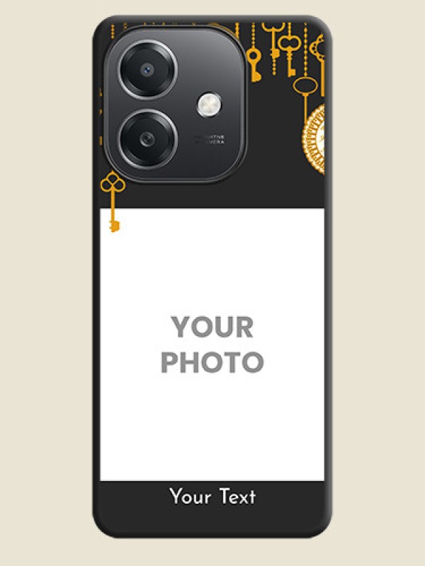 Custom Decorative Design with Text On Space Black Custom Soft Matte Mobile Back Cover - Oppo A3X 5G - alternate view