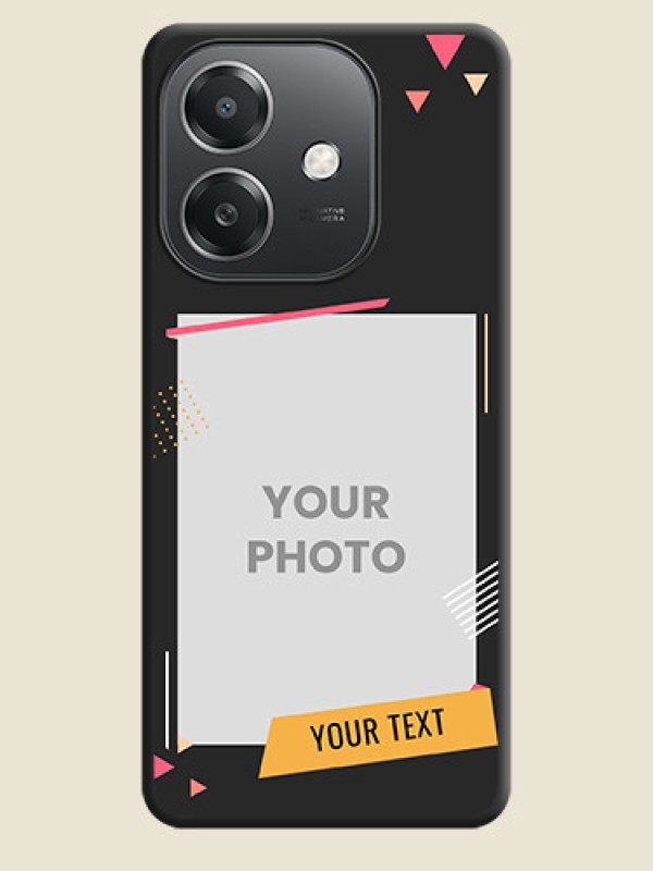 Custom Photo Frame with Triangle Small Dots on Photo On Space Black Custom Soft Matte Mobile Back Cover - Oppo A3X 5G - alternate view