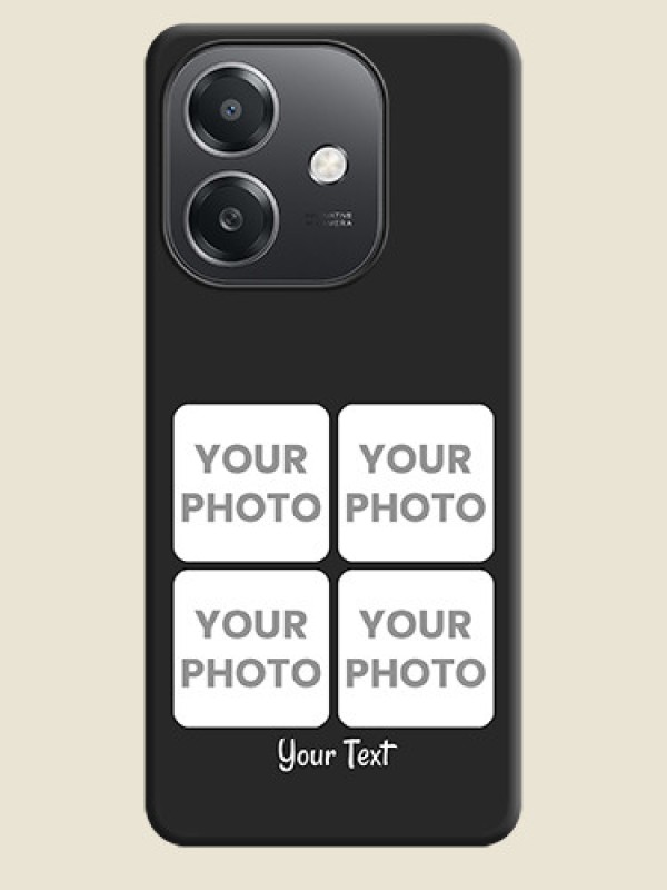 Custom Floral Art with 6 Image Holder on Photo On Space Black Custom Soft Matte Mobile Back Cover - Oppo A3X 5G - alternate view