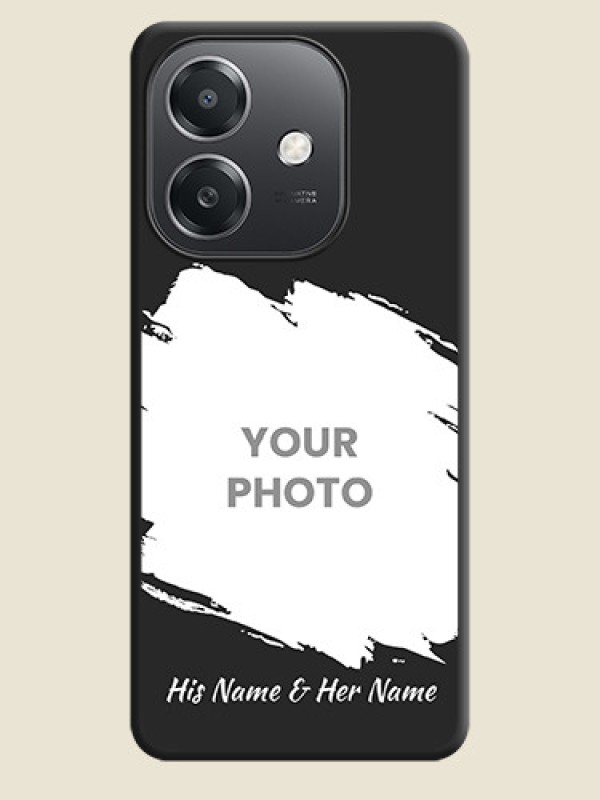 Custom Grunge Brush Strokes on Photo On Space Black Custom Soft Matte Mobile Back Cover - Oppo A3X 5G - alternate view