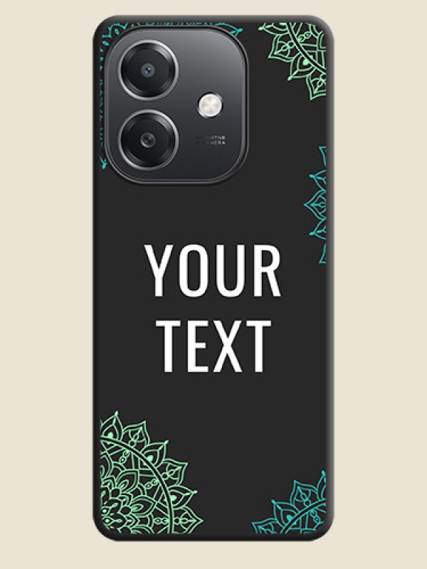 Custom Your Name with Floral Design On Space Black Custom Soft Matte Mobile Back Cover - Oppo A3X 5G - alternate view