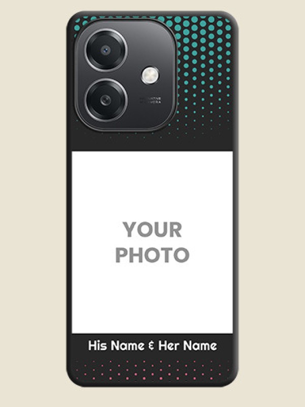 Custom Faded Dots with Grunge Photo Frame and Text On Space Black Custom Soft Matte Mobile Back Cover - Oppo A3X 5G - alternate view