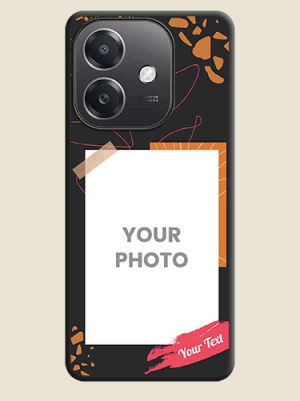 Custom Orange Photo Frame On Space Black Custom Soft Matte Mobile Back Cover - Oppo A3X 5G - alternate view