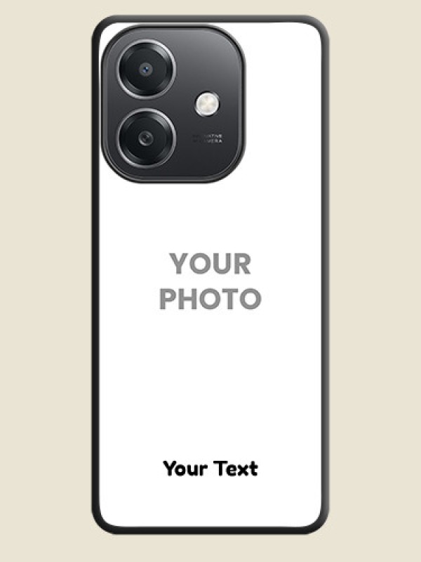 Custom Full Single Pic Upload With Text On Space Black Custom Soft Matte Mobile Back Cover - Oppo A3X 5G - alternate view