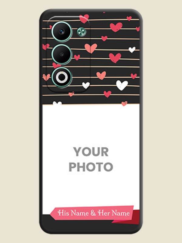 Custom Love Pattern with Name on Pink Ribbon on Photo On Space Black Custom Soft Matte Mobile Back Cover - Oppo A5 5G - alternate view