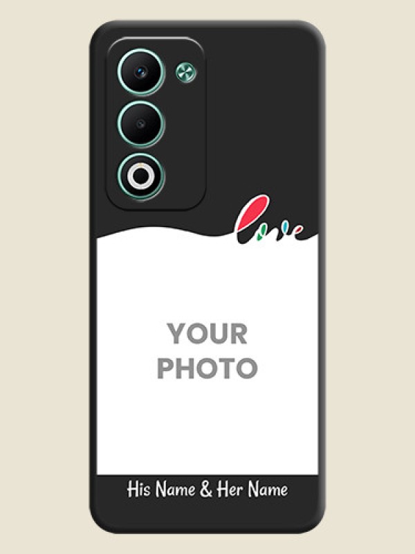 Custom Fall in Love Pattern with Picture on Photo On Space Black Custom Soft Matte Mobile Back Cover - Oppo A5 5G - alternate view