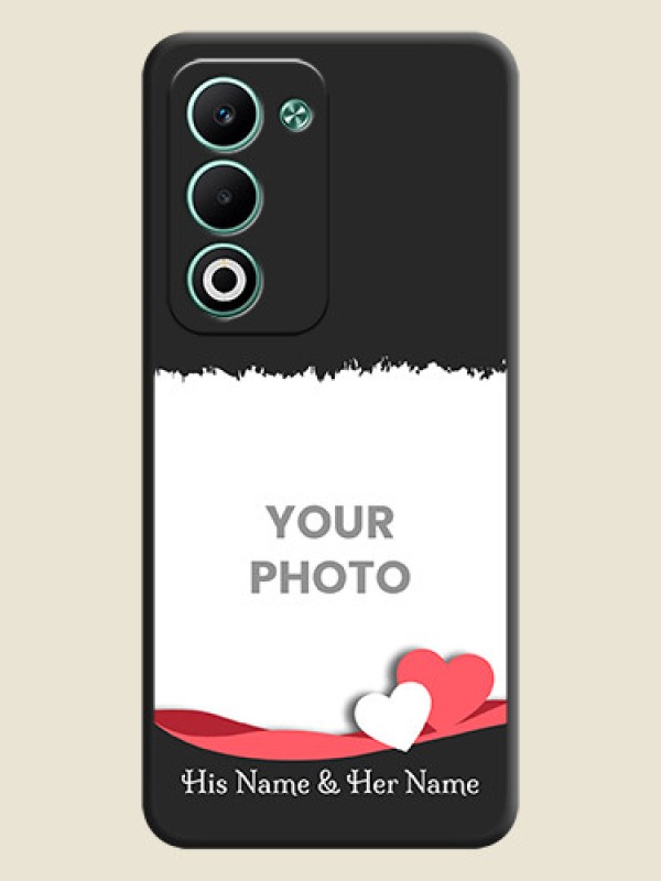 Custom Pin Color Love Shaped Ribbon Design with Text On Space Black Custom Soft Matte Mobile Back Cover - Oppo A5 5G - alternate view