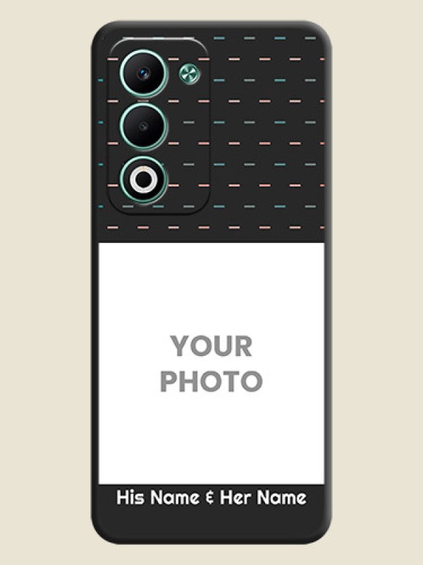 Custom Line Pattern Design with Text On Space Black Custom Soft Matte Mobile Back Cover - Oppo A5 5G - alternate view