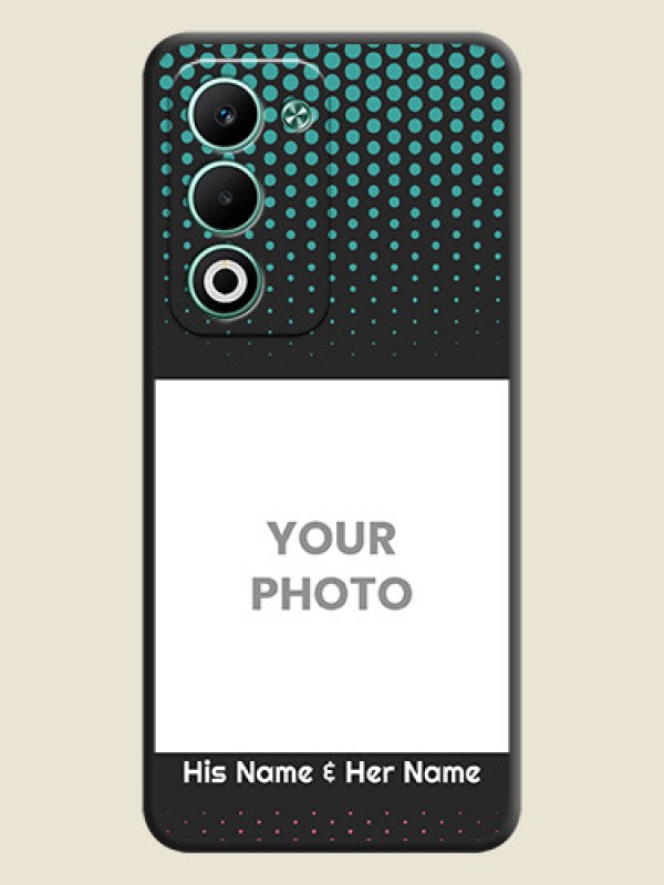 Custom Faded Dots with Grunge Photo Frame and Text On Space Black Custom Soft Matte Mobile Back Cover - Oppo A5 5G - alternate view