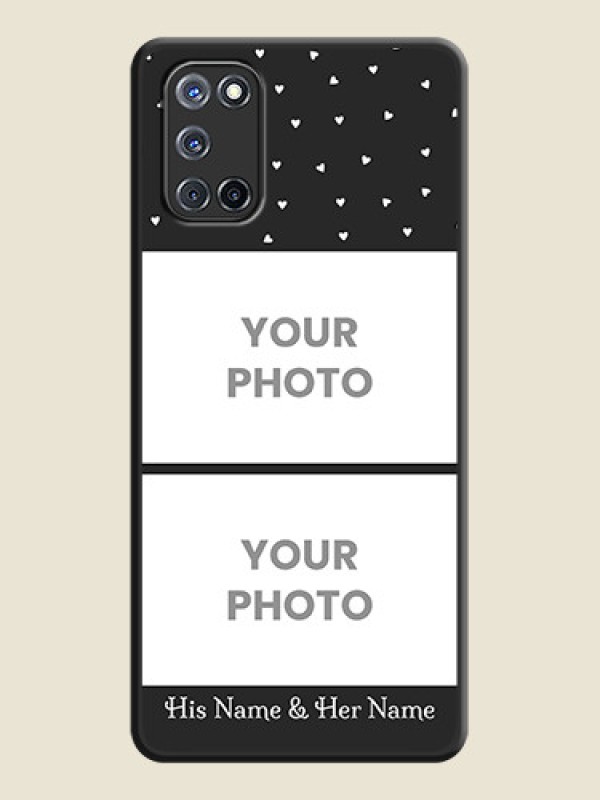 Custom Miniature Love Symbols with Name on Space Black Custom Soft Matte Back Cover - Oppo A52 - alternate view