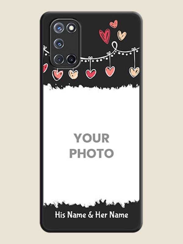 Custom Pink Love Hangings with Name on Space Black Custom Soft Matte Phone Cases - Oppo A52 - alternate view
