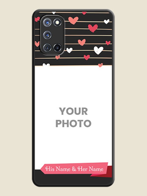 Custom Love Pattern with Name on Pink Ribbon  on Photo on Space Black Soft Matte Back Cover - Oppo A52 - alternate view