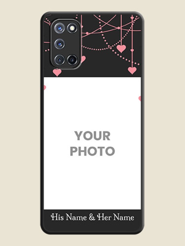 Custom Pink Love Hangings with Text on Space Black Custom Soft Matte Back Cover - Oppo A52 - alternate view
