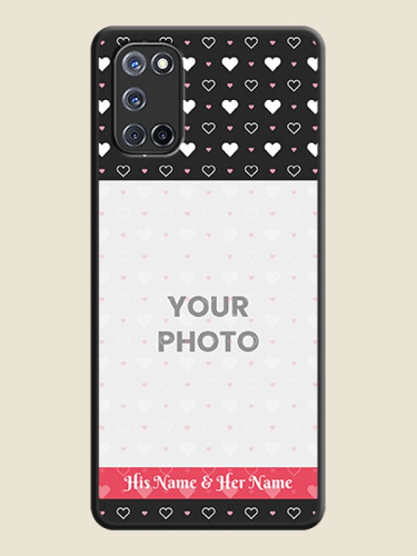 Custom White Color Love Symbols with Text Design on Photo on Space Black Soft Matte Phone Cover - Oppo A52 - alternate view