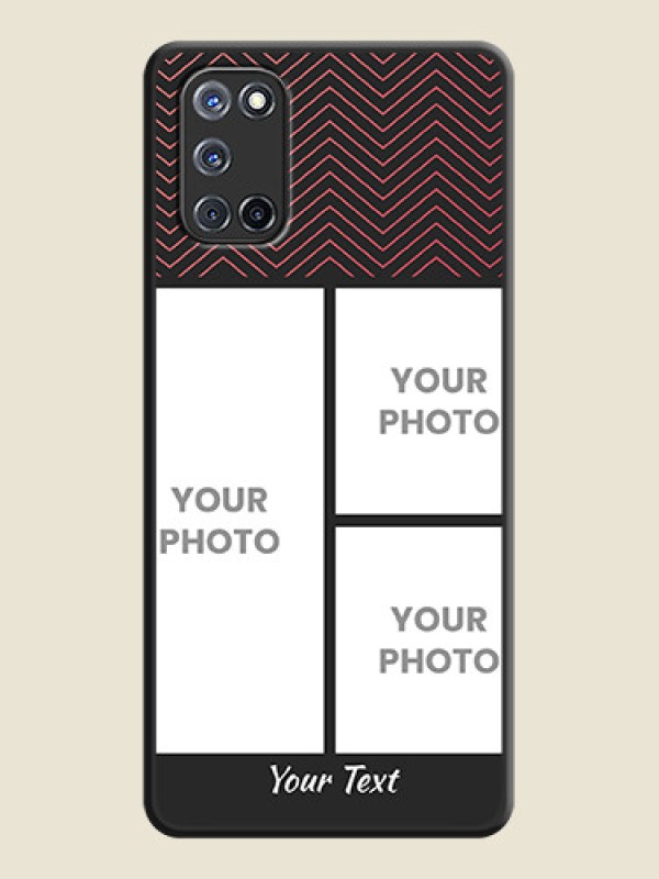 Custom Wave Pattern with 3 Image Holder on Space Black Custom Soft Matte Back Cover - Oppo A52 - alternate view