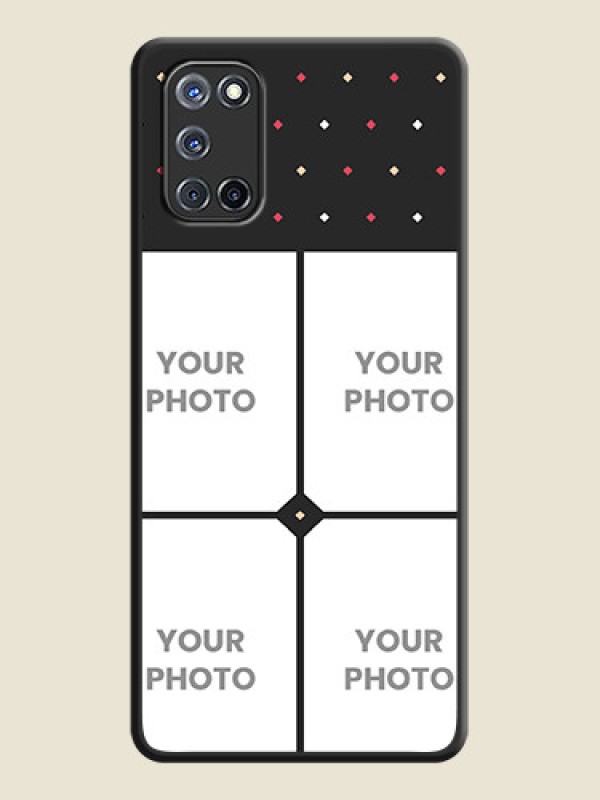 Custom Multicolor Dotted Pattern with 4 Image Holder on Space Black Custom Soft Matte Phone Cases - Oppo A52 - alternate view