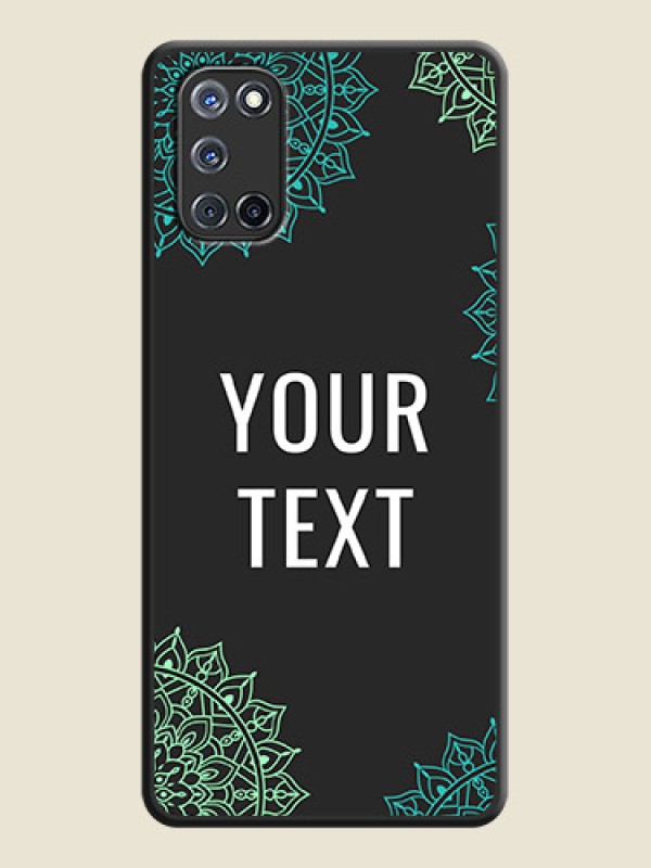 Custom Your Name with Floral Design on Space Black Custom Soft Matte Back Cover - Oppo A52 - alternate view