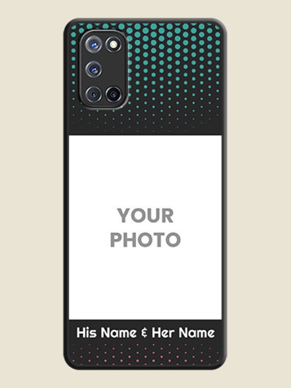 Custom Faded Dots with Grunge Photo Frame and Text on Space Black Custom Soft Matte Phone Cases - Oppo A52 - alternate view