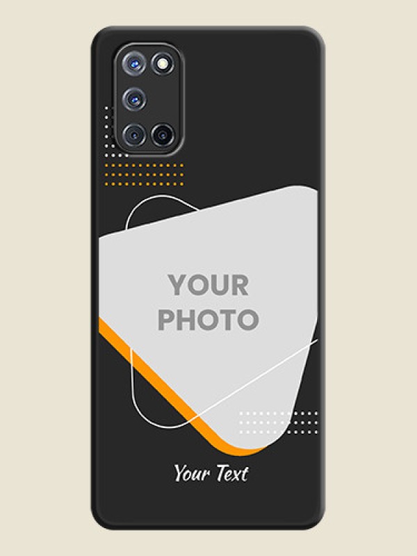 Custom Yellow Triangle on Photo on Space Black Soft Matte Phone Cover - Oppo A52 - alternate view