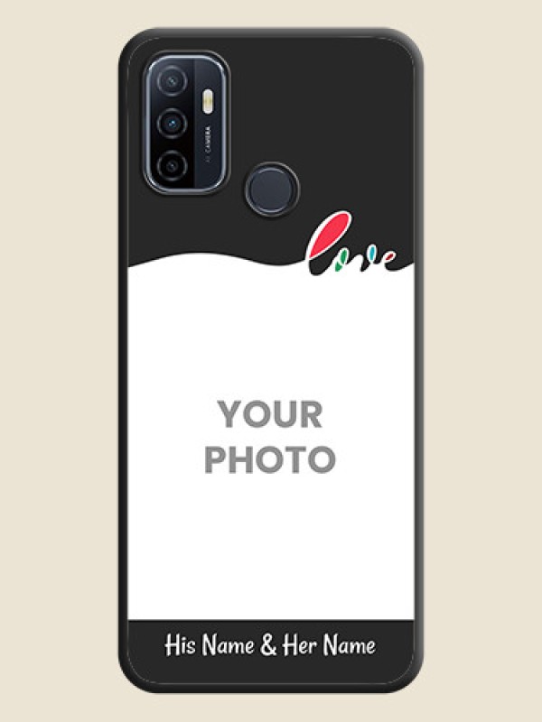 Custom Fall in Love Pattern with Picture on Photo on Space Black Soft Matte Mobile Case - Oppo A53 2020 - alternate view
