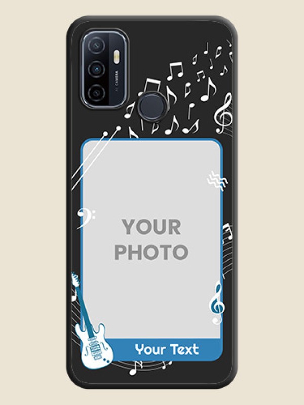 Custom Musical Theme Design with Text on Photo on Space Black Soft Matte Mobile Case - Oppo A53 2020 - alternate view