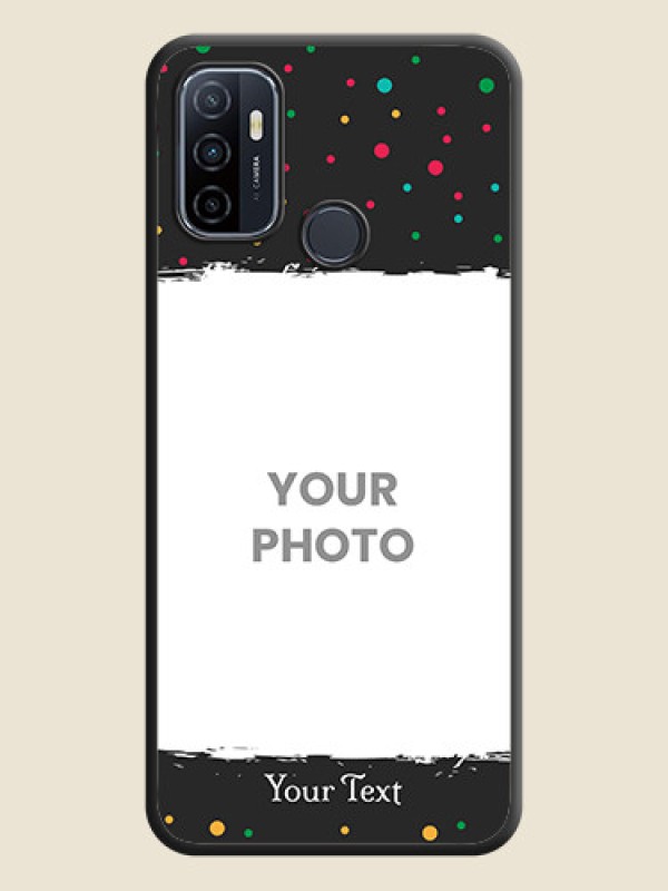Custom Multicolor Dotted Pattern with Text on Space Black Custom Soft Matte Phone Back Cover - Oppo A53 2020 - alternate view