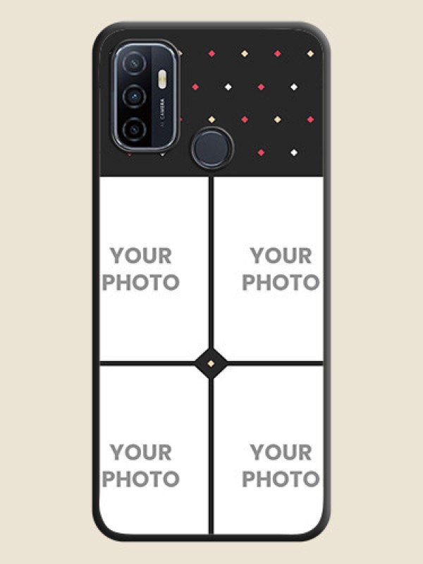 Custom Multicolor Dotted Pattern with 4 Image Holder on Space Black Custom Soft Matte Phone Cases - Oppo A53 2020 - alternate view