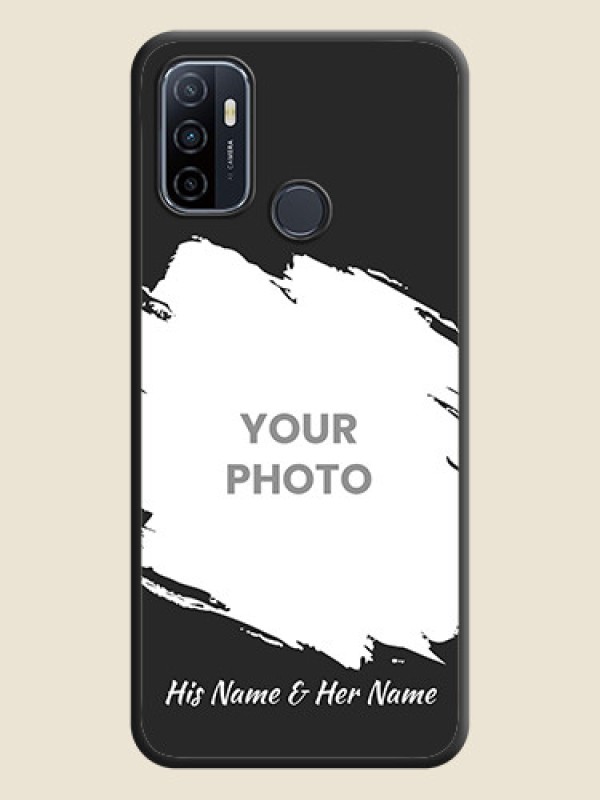 Custom Grunge Brush Strokes on Photo on Space Black Soft Matte Back Cover - Oppo A53 2020 - alternate view