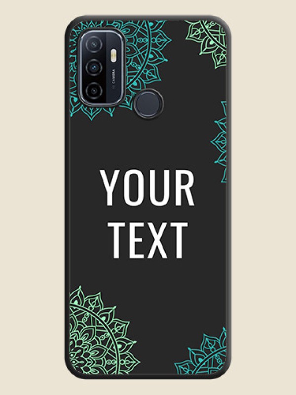 Custom Your Name with Floral Design on Space Black Custom Soft Matte Back Cover - Oppo A53 2020 - alternate view