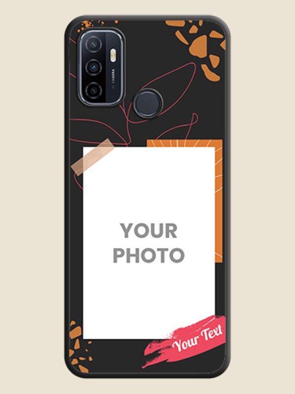 Custom Orange Photo Frame on Space Black Custom Soft Matte Phone Back Cover - Oppo A53 2020 - alternate view