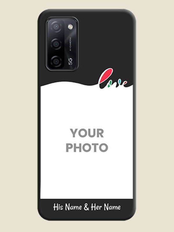 Custom Fall in Love Pattern with Picture on Photo on Space Black Soft Matte Mobile Case - Oppo A53s 5G - alternate view