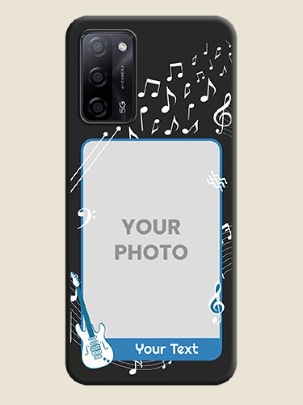 Custom Musical Theme Design with Text on Photo on Space Black Soft Matte Mobile Case - Oppo A53s 5G - alternate view