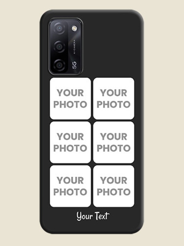 Custom Floral Art with 6 Image Holder on Photo on Space Black Soft Matte Mobile Case - Oppo A53s 5G - alternate view