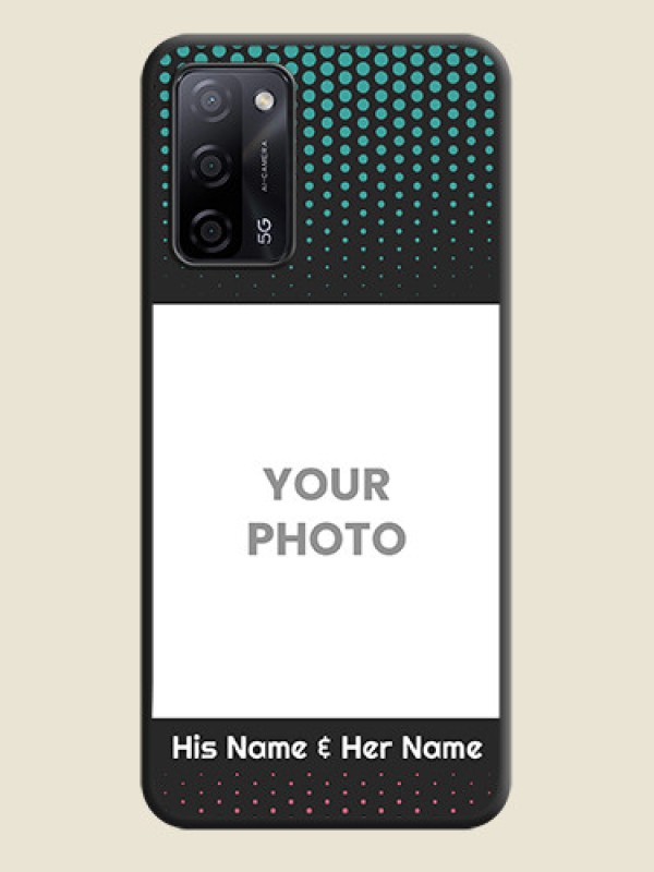 Custom Faded Dots with Grunge Photo Frame and Text on Space Black Custom Soft Matte Phone Cases - Oppo A53s 5G - alternate view