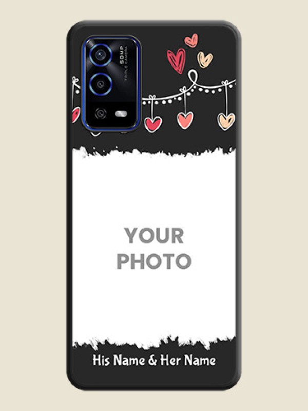 Custom Pink Love Hangings with Name on Space Black Custom Soft Matte Phone Cases - Oppo A55 - alternate view