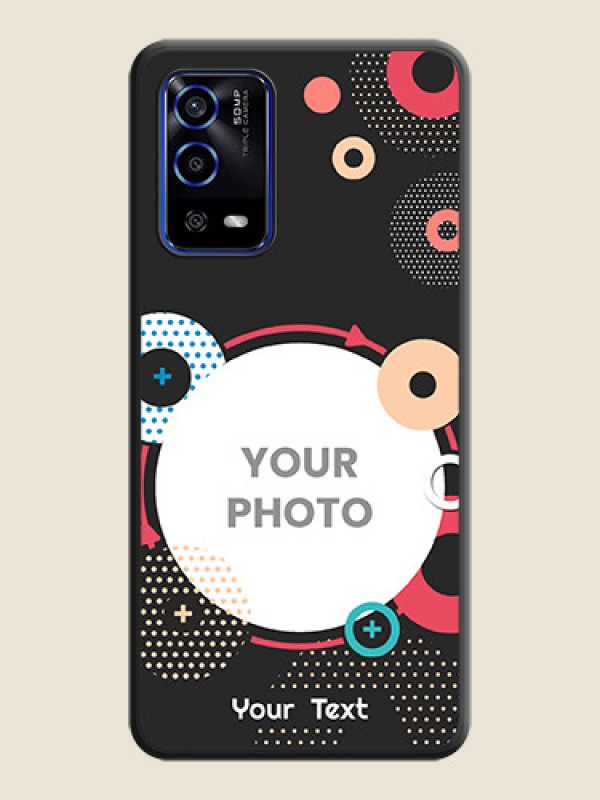 Custom Multicoloured Round Image on Personalised Space Black Soft Matte Cases - Oppo A55 - alternate view
