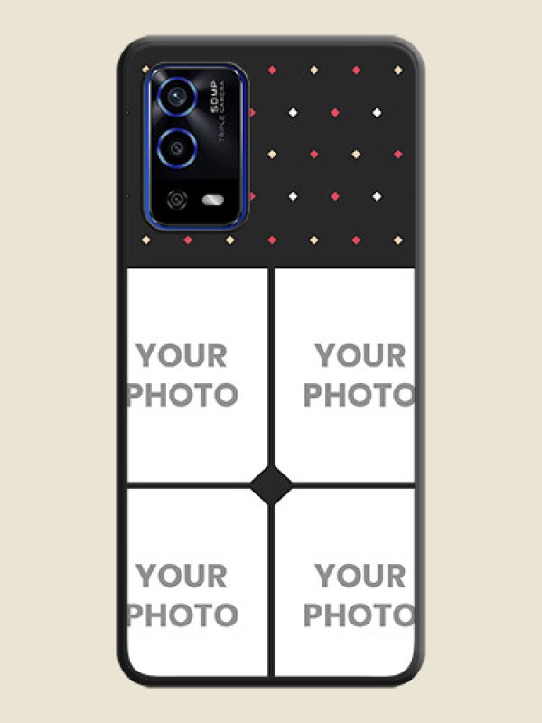 Custom Multicolor Dotted Pattern with 4 Image Holder on Space Black Custom Soft Matte Phone Cases - Oppo A55 - alternate view